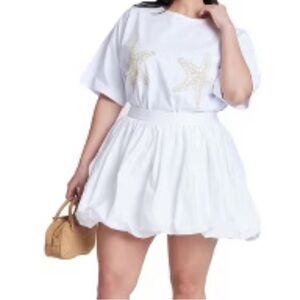 A New Day Elegant White Skater Skirt